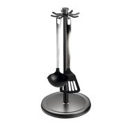 Soporte organizador de cubiertos giratorio de 360 grados, utensilios de cocina giratorios con 8 ganchos para palas, cucharas, perchas, accesorios de almacenamiento, estante vertical, equipo