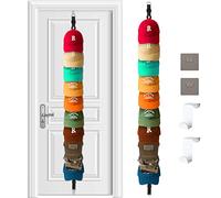 Soporte organizador de gorras de béisbol para colgar en la puerta y la pared, 20 clips con capacidad para hasta 20-40 gorras, almacenamiento de sombreros para armario, estante para gorras de béisbol