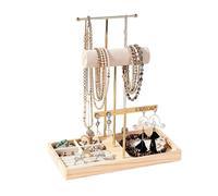 Soporte organizador de joyas, estante decorativo escalonado en forma de T | Soportes de exhibición de aretes | para aretes, tocador de viaje, tocador, dormitorio, mostrador, mesa minorista, armario