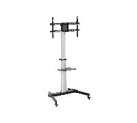 SOPORTE PANTALLA DE SUELO CON RUEDAS EQUIP CON ESTANTE COLOR PLATA PARA PANTALLAS DE 37-86" Max. VESA 600x400 Max. 50Kg
