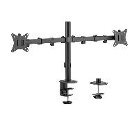 SOPORTE PANTALLA PARA MESA DOS BRAZOS 2 PANTALLAS 17"-32" DE BRAZO INCLINABLE Y GIRATORIO 360º MAX. VESA 100X100 HATA 9KG POR PANTALLA