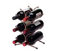 Soporte para 6 botellas de vino, soporte para botellas de vino, estante de almacenamiento de vino, hierro para sala de estar, cocina, hogar, soporte de hierro en la mesa