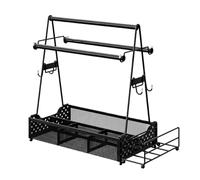 Soporte para accesorios de barbacoa, cesta de especias portátil y solución de almacenamiento para cocinar al aire libre, carrito de herramientas multiusos para asar