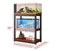 Soporte para Acuario con Estante de Almacenamiento, Soportes para Terrarios de 3 Niveles, Mueble Acuario para Sala de Estar Oficina, Estructura Metálica(Natural,121x40x100cm)