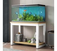 Soporte para Acuario de 2 Niveles para Sala de Estar, Mesa Resistente para Acuario, Soporte Blanco para Reptiles, para casa o Oficina, con Estructura de Acero y Placa de Madera (C, 80 x 40 c