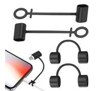 Soporte para Adaptador de Cable - Paquete de 4 Soportes para Adaptador de Silicona con Estuche de Almacenamiento | Protección antipérdida para Cargador y convertidor | Práctico Accesorio Llavero