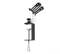 Soporte para aerógrafo con abrazadera y mecanismo de pivote para espacio de trabajo, soporte de metal para aerógrafo con soporte regulador de presión lateral, soportes para 2 cepillos