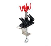 Soporte para aerógrafo con diseño giratorio y regulador integrado para cepillos alimentados por gravedad o sifón, color negro y rojo