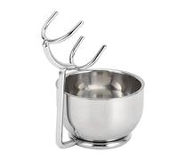 Soporte para Afeitado y Jabonera, Cepillo de Afeitar para el Cabello y Soporte con Soporte para Jabón de Afeitar de Acero Inoxidable, Juego de Cepillos para Barbero, Baño, Ducha