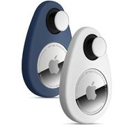 Soporte para Airtag para niños,Paquete de 2 Fundas Ocultas para rastreador GPS,Funda de Silicona antiextracción con Pines,Adecuada para niños, Ancianos,Mascotas,Mochila,Equipaje (Azul Blanco