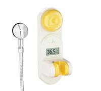 Soporte para alcachofa de ducha con ventosa, soporte de pared de 7 x 6 x 19 cm, soporte de ABS ajustable, soporte de pantalla de temperatura con fuerte agarre, rotación de 360 °, fijación segura para