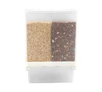 Soporte para alimentos para loros, a prueba de derrames, 10 x 7,5 x 14 cm, viaje visible, dispensador de granos colgante, organizador de alimentación recargable para agapornis, guacamayos, pinzones