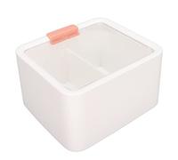 Soporte para Almohadillas de algodón, contenedor dispensador de Bolas de bastoncillos de algodón Ligero a Prueba de Polvo, 2 Rejillas, con Tapa Transparente