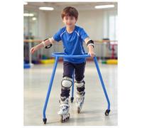 Soporte para Aprender a Patinar, Marco de 3 Patas con Ruedas de 360° | 2 tamaños fijos y 2 colores, marco triangular, ruedas giratorias y pasadores de resorte