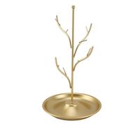 Soporte para árbol de joyería, rama de hierro, organizador colgante para exhibición de joyería, estante de torre de árbol para collares, pendientes, pulseras, decoración del hogar (Oro)