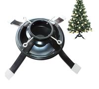 Soporte para árbol de Navidad - Base de madera de pino auténtica, plataforma de soporte giratoria, dispositivo de equilibrio de metal, accesorio de presentación de temporada, para fiestas en casa