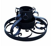 Soporte para árbol de Navidad de metal con diseño antiguo - 35 cm - Soporte para árbol de Navidad con cuenco de agua - Soporte para árbol de Navidad negro para árboles de hasta 250 cm
