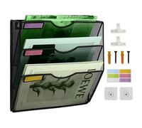 Soporte para archivos de pared colgante de malla A4 en bandeja soporte para archivos de pared organizador de correo estante de almacenamiento de revistas bandejas de cartas organizador de archivos