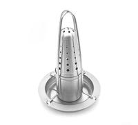Soporte para asar pollo de acero inoxidable diseñado para estabilidad con soporte para latas de cerveza