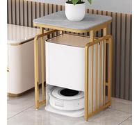 Soporte para aspiradora robot con gabinete, mesa auxiliar moderna para sala de estar y pasillo, perfecto para organizar herramientas de limpieza