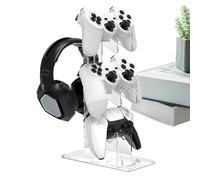 Soporte para auriculares, soporte para auriculares, soporte para auriculares de escritorio, base antideslizante, estante vertical de 3 niveles, estantes de exhibición para entretenimiento, juegos