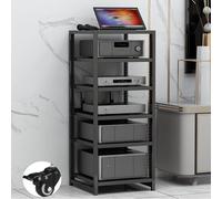 Soporte para AV con ruedas, estante de alta fidelidad para consolas de juegos, soporte de DVD de 3/4/5/6 niveles con estantes ajustables, soporte de esquina para sala de estar