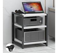 Soporte para AV con ruedas, estante de alta fidelidad para consolas de juegos, soporte de DVD de 3/4/5/6 niveles con estantes ajustables, soporte de esquina para sala de estar