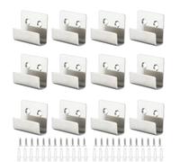 Soporte para Azulejos Pared 12Pcs Gancho para Colgar Espejo en la Pared Soporte Espejo Pared Pesado de Acero Inoxidable Cepillado para Colgar Imágenes Espejos Lienzos Ropa(Plata,Ancho Interior 11mm)
