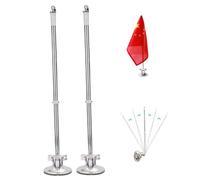 Soporte para bandera con ventosa 1 par de asta de bandera telescópica ajustable de acero inoxidable soporte para coche chapado anticaída para RV SUV camión barco vehículo..