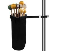 Soporte para baquetas de tambor, soporte extraíble de nailon para baquetas con abrazadera de aluminio para baquetas, hasta 10 pares de baquetas (negro)