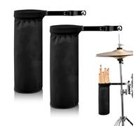 Soporte para baquetas, juego de 2 soportes ajustables, accesorios de batería, bolsa de nailon para baquetas, kit de batería