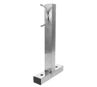 Soporte para Barra de Armario Fijo de Acero Inoxidable Lateral | Montaje en Pared, Base Brida, Extensión de 30cm, para Balcón y Lavadero, Color Plata