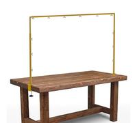 Soporte para barra de mesa con abrazaderas, soporte de arco de mesa ajustable, soporte de arco de globos para bodas, cumpleaños y decoraciones de Navidad (73-247 cm de largo, 68-105 cm de alto, dorado