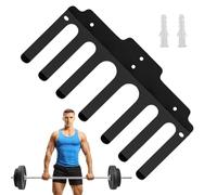 Soporte para barra de pesas | colgador vertical que ahorra espacio, estante de fitness, visualización de organización para aparatos de fitness en la pared del gimnasio, en el sótano y en el área de