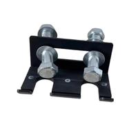 Soporte para barra de pesas para sentadillas para banca con agujeros de 26 mm, colgador doble para barra de pesas, color negro