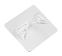 Soporte para barra de tensión, paquete de 8 calcomanías en forma de abanico, soporte sin perforación, agarre ABS fuerte, diseño transparente para baño y cocina (50)