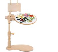 Soporte para bastidor de bordado de madera, giratorio y ajustable en altura, soporte para punto de cruz, punta de aguja y manualidades, estable soporte para marco de manualidades