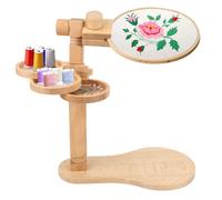 Soporte para Bastidor de Bordado, Soporte de Madera para Bordado Soporte de Punto de Cruz Giratorio Ajustable para Proyectos de Costura y Bordado (Bastidor de Bordado No Incluido)