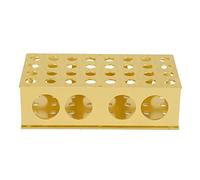 Soporte para Bastidor de Tubos de ensayo de Aluminio Dorado, Soporte para Tubos de ensayo La, 32 Orificios con 8 mm, 12,3 mm, 18 mm, 30 mm de diámetro, Soporte inum para Equipos