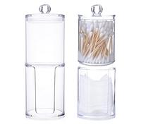 Soporte para Bastoncillos De Algodón 2 En 1 Soporte De Hisopos De Algodón Caja de Hisopos de Algodón Dispensador de Hisopos de Algodón con Tapa para Almohadillas Algodón Cosmético Hisopos para Oídos