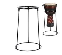 Soporte para batería africana, base de percusión ajustable de 17.32 x 11.42 pulgadas de altura, marco de acero al carbono reforzado, de soporte seguro de instrumentos negro, para jugadores de