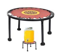 Soporte para bebidas con soporte para bebidas con almohadilla antideslizante - Heavy Duty Iron Black Potted Holder for Outdoor Garden, Porch, Balcony, Patio