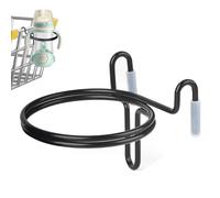 Soporte para bebidas para carrito de la compra - Portavasos portátil de acero inoxidable,Soporte antideslizante de doble para bebidas para supermercado almacén