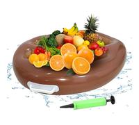 Soporte para bebidas para piscina - 9 compartimentos Piscina Flotante Soporte para bebidas,Bandeja plegable con bomba Organizador de bebidas grande para terraza Familia Cumpleaños Natación Picnic