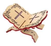 Soporte para Biblia, soporte para libro de oración, 13 x 9,1 pulgadas, soporte para Corán, soporte de madera plegable para Biblia, soporte para libros sagrados para mesa, suministros para iglesias y c
