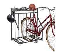 Relaxdays Soporte de suelo para bicis con cesta antracita