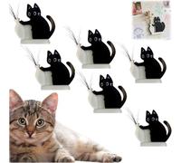 Soporte para Bigotes de Gato, jarrón magnético acrílico para refrigerador de Gato Negro, florero Creativo con diseño de Gato, decoración Conmemorativa para Bigotes de Mascotas (6 PCS)
