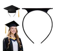 Soporte para Birrete Graduacion, Negra Diadema para Birretes de Graduación, Inserto para Graduation Cap, Accesorios para Estabilizador de Birrete de Graduación (Negra-B, 1)