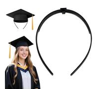 Soporte para Birrete Graduacion, Negra Diadema para Birretes de Graduación, Inserto para Graduation Cap, Accesorios para Estabilizador de Birrete de Graduación (Negra-A, 1)