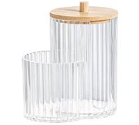 Soporte para bolas de algodón, organizador de tocador transparente a prueba de polvo, botes de almohadillas de algodón con tapa, práctico accesorio diario, para baño, tocador, escritorio, gabinete, do